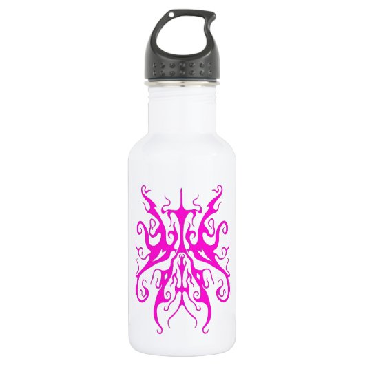 Elegant Roze Stam Masker Abstract Design Waterfles (Voorkant)