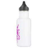 Elegant Roze Stam Masker Abstract Design Waterfles (Rechts)