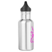 Elegant Roze Stam Masker Abstract Design Waterfles (Links)