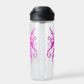 Elegant Roze Stam Masker Abstract Ontwerp Waterfles (Achterkant)