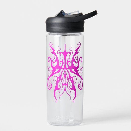 Elegant Roze Stam Masker Abstract Ontwerp Waterfles (Links)