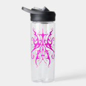 Elegant Roze Stam Masker Abstract Ontwerp Waterfles (Rechts)