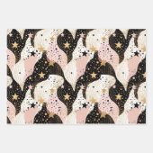 Elegant roze sterpatroon betegeld inpakpapier vel (Voorkant)