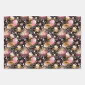 Elegant roze sterpatroon betegeld inpakpapier vel (Voorkant 3)