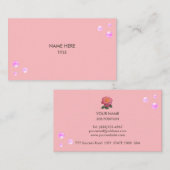 Elegant roze Stippen op roze Visitekaartje (Voorkant / Achterkant)