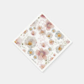 Elegant Roze Stoffig Blauw Bloem Vrijgezellenfeest Servet (Hoek)