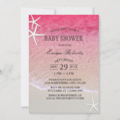 Elegant roze strand Starfish Baby shower Kaart (Voorkant)