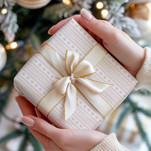 Elegant roze streeppatroon cadeaupapier