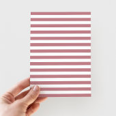 Elegant Roze Strepen Religieus Kruis Meisje Doop Bedankkaart