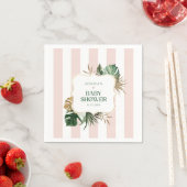 Elegant Roze strepen tropisch baby shower Servet (Insitu)