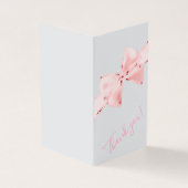 Elegant Roze strik Baby shower Dank u kaarten (Buitenkant)