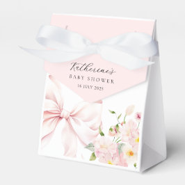 Elegant Roze strik Bloemen Baby shower Bedankdoosjes