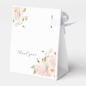 Elegant Roze strik Bloemen Baby shower Bedankdoosjes (Achterkant)