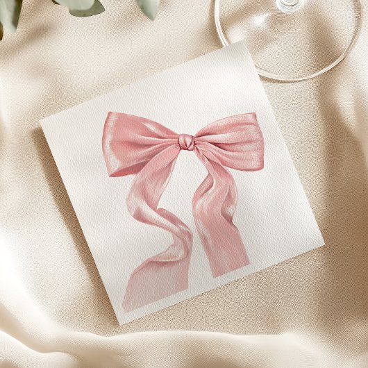 Elegant roze strik Coquette papier Servet