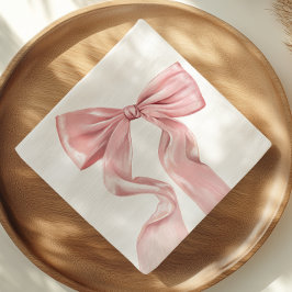 Elegant roze strik Coquette papier Servet