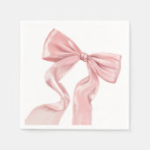 Elegant roze strik Coquette papier Servet (Voorkant)