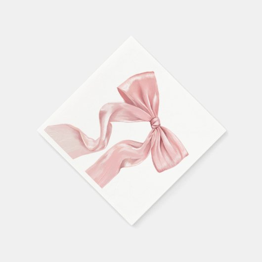 Elegant roze strik Coquette papier Servet (Hoek)