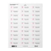 Elegant Roze Strik Das Retouradreslabel Etiket (Full Sheet)