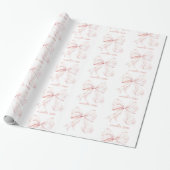 Elegant roze strik inpakpapier (Uitgerold)