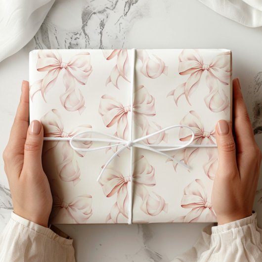 Elegant roze strik inpakpapier