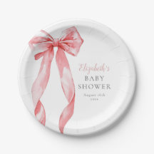 Elegant Roze Strik Lint Meisje Baby Shower
