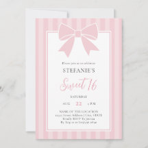 Elegant Roze Strik Meisje Sweet 16 Verjaardagsfees