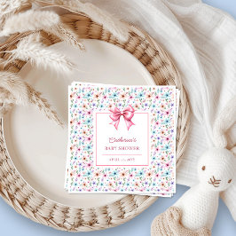 Elegant roze strik Wildflower Floral Design Servet