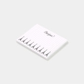 Elegant roze Stripe Eiffeltoren Frans thema Post-it® Notes (Schuin)