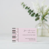 Elegant roze stripes Visitekaartjes (Staand voorkant)