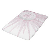 Elegant roze Sun Moon Doodle Mandala White Design Badmat (Gekanteld)