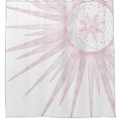Elegant roze Sun Moon Doodle Mandala White Design Douchegordijn (Voorkant)