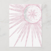 Elegant roze Sun Moon Doodle Mandala White Design Feestdagenkaart (Voorkant)