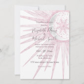 Elegant roze Sun Moon Doodle Mandala White Design Kaart (Voorkant)