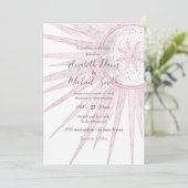 Elegant roze Sun Moon Doodle Mandala White Design Kaart (Staand voorkant)