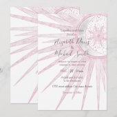 Elegant roze Sun Moon Doodle Mandala White Design Kaart (Voorkant / Achterkant)