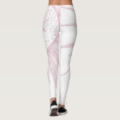 Elegant roze Sun Moon Doodle Mandala White Design Leggings (Achterkant)