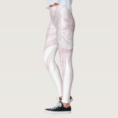 Elegant roze Sun Moon Doodle Mandala White Design Leggings (Links)