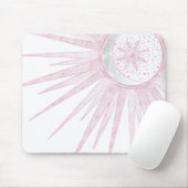 Elegant roze Sun Moon Doodle Mandala White Design Muismat (Met muis)