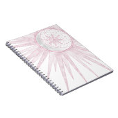 Elegant roze Sun Moon Doodle Mandala White Design Notitieboek (Rechterzijde)
