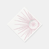 Elegant roze Sun Moon Doodle Mandala White Design Servet (Hoek)