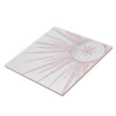 Elegant roze Sun Moon Doodle Mandala White Design Tegeltje (Zijkant)