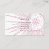 Elegant roze Sun Moon Doodle Mandala White Design Visitekaartje (Achterkant)