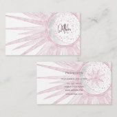 Elegant roze Sun Moon Doodle Mandala White Design Visitekaartje (Voorkant / Achterkant)