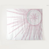 Elegant roze Sun Moon Doodle Mandala White Design Wandkleed (Voorkant (horizontaal))