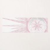 Elegant roze Sun Moon Doodle Mandala White Design Yogamat (Achterkant (horizontaal))