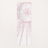 Elegant roze Sun Moon Doodle Mandala White Design Yogamat (Voorkant)