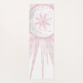 Elegant roze Sun Moon Doodle Mandala White Design Yogamat (Achterkant)