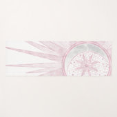 Elegant roze Sun Moon Doodle Mandala White Design Yogamat (Voorkant (horizontaal))