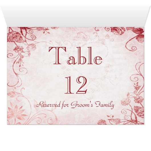 Elegant roze tabelnaam Kaart (Binnen Horizontaal (Onder))