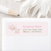 Elegant roze tea Cup Return Address Label (Insitu)